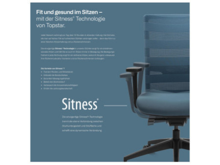 Topstar Chaise de bureau pivotante 'Sitness Airwork', gris