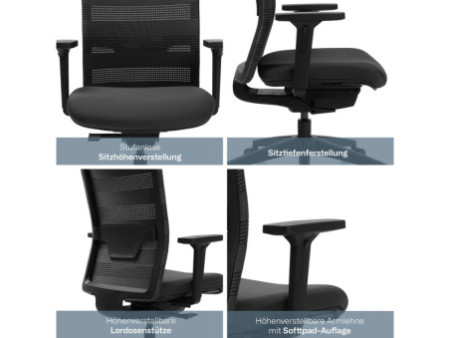 Topstar Chaise de bureau pivotante 'Sitness Airwork',pétrole