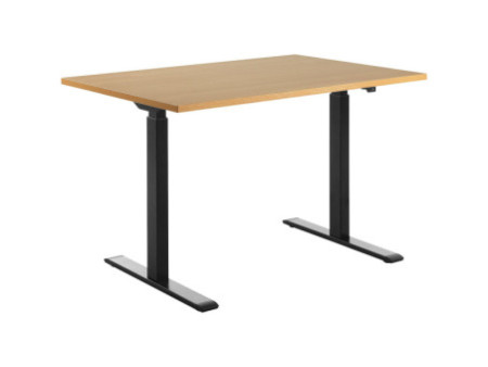 Topstar Bureau réglable en hauteur, (L)1.200 mm, noir/hêtre