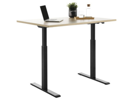 Topstar Bureau réglable en hauteur, (L)1.200 mm, noir/érable