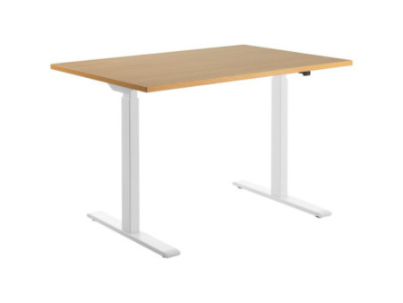 Topstar Bureau réglable en hauteur, (L)1.200 mm, blanc/hêtre