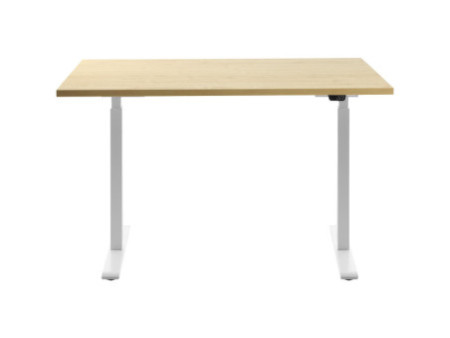 Topstar Bureau réglable en hauteur, (L)1.200 mm blanc/érable