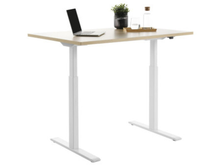 Topstar Bureau réglable en hauteur, (L)1.200 mm blanc/érable