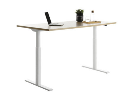 Topstar Bureau réglable en hauteur, (L)1.600 mm blanc/érable