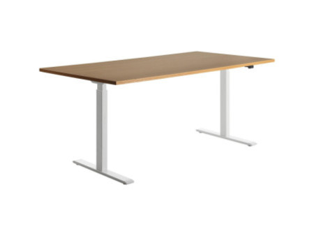 Topstar Bureau réglable en hauteur, (L)1.800 mm, blanc/hêtre