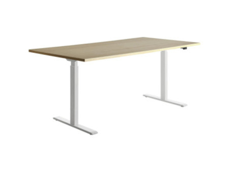 Topstar Bureau réglable en hauteur, (L)1.800 mm blanc/érable