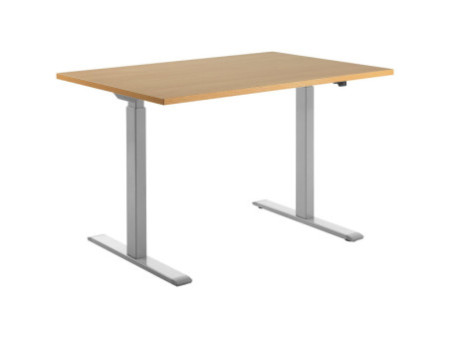 Topstar Bureau réglable en hauteur, (L)1.200 mm, gris/hêtre