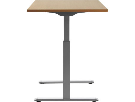 Topstar Bureau réglable en hauteur, (L)1.200 mm, gris/hêtre