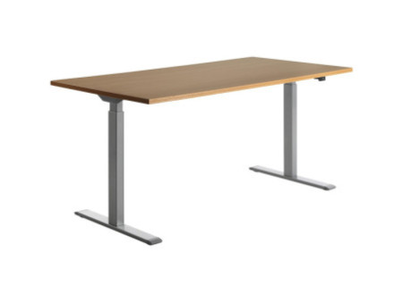 Topstar Bureau réglable en hauteur, (L)1.600 mm, gris/hêtre
