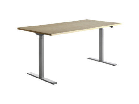 Topstar Bureau réglable en hauteur, (L)1.600 mm, gris/érable