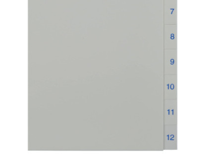 esselte Intercalaires en plastique, chiffres, A4, 1-12