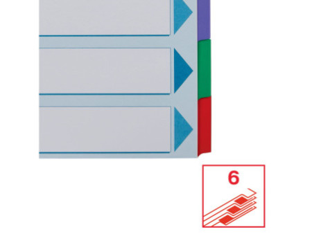 Esselte Intercalaires en carton, uni,A4,6 pièces,multicolore
