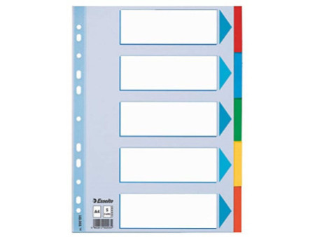 Esselte Intercalaires en carton, uni, A4, 5 touches