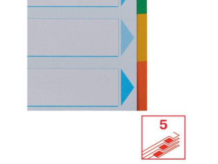 Esselte Intercalaires en carton, uni, A4, 5 touches