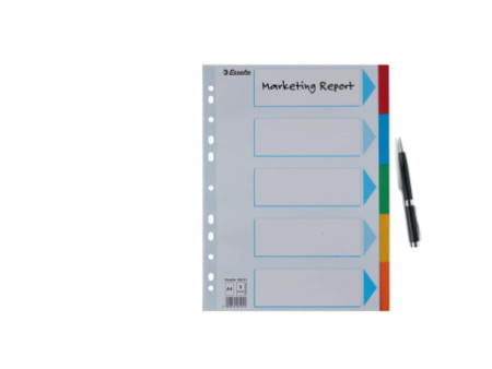Esselte Intercalaires en carton, uni, A4, 5 touches