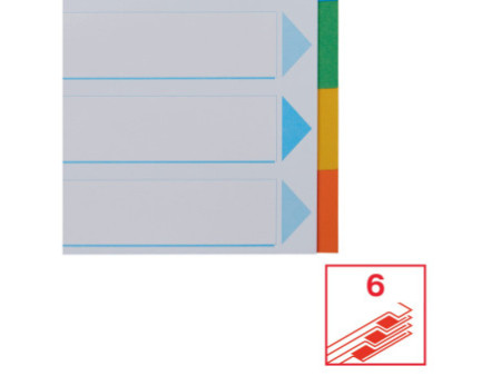 Esselte Intercalaires en carton, uni, A4, 6 touches