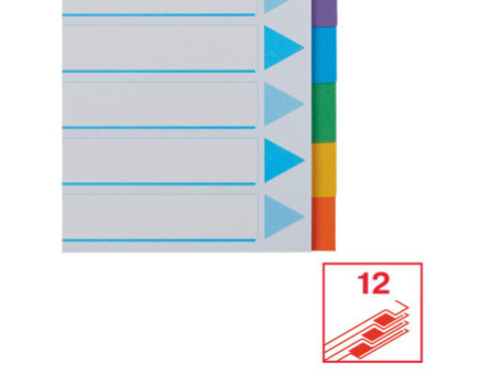 Esselte Intercalaires en carton, uni, A4, 12 touches
