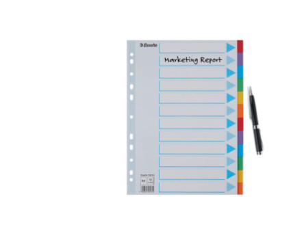 Esselte Intercalaires en carton, uni, A4, 12 touches