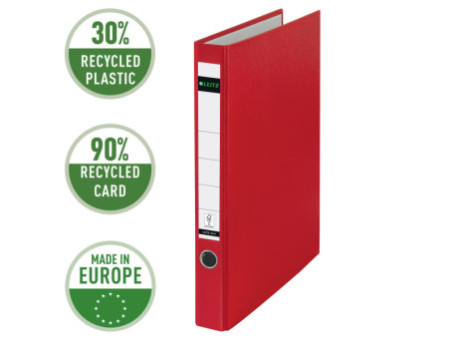 LEITZ classeur à anneaux, en plastique, format A4, rouge,