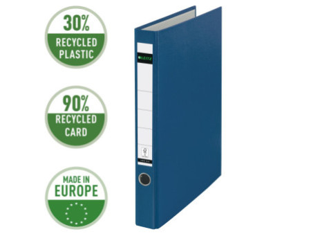 LEITZ classeur à anneaux, en plastique, format A4, bleu,