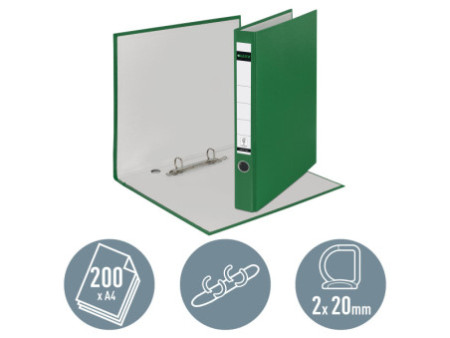 LEITZ classeur à anneaux, en plastique, format A4, vert,