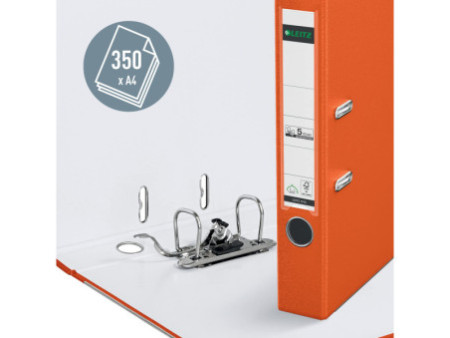 LEITZ Classeur à levier 180 degrés, format A4, 52mm, orange