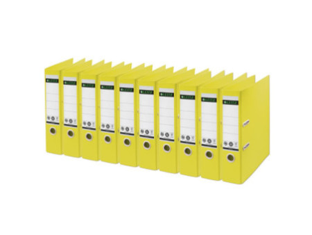 LEITZ Classeur Recycle, 180 degrés, 80 mm, jaune