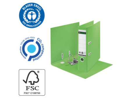 LEITZ Classeur Recycle, 180 degrés, 80 mm, vert