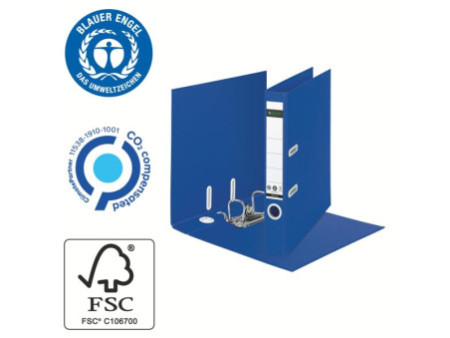 LEITZ Classeur Recycle, 180 degrés, 50 mm, bleu