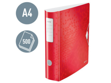 LEITZ Classeur Active WOW, 180 degrés, 80 mm, rouge