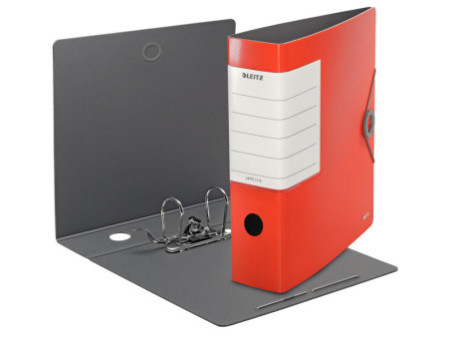 LEITZ Classeur Solide, 180 degrés, 82 mm, rouge clair