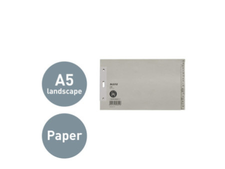 LEITZ Intercalaires en papier nature, A-Z, A5 paysage, 20