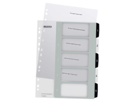 LEITZ Intercalaires en plastique WOW, numéroté, 1-5
