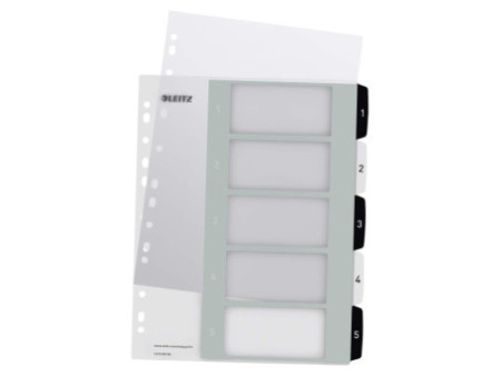 LEITZ Intercalaires en plastique WOW, numéroté, 1-5
