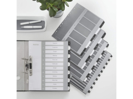 LEITZ Intercalaires en plastique WOW, numéroté, 1-6