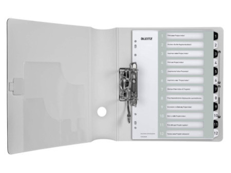 LEITZ Intercalaires en plastique WOW, numéroté, 1-12