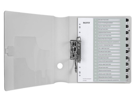 LEITZ Intercalaires en plastique WOW, numéroté, 1-20