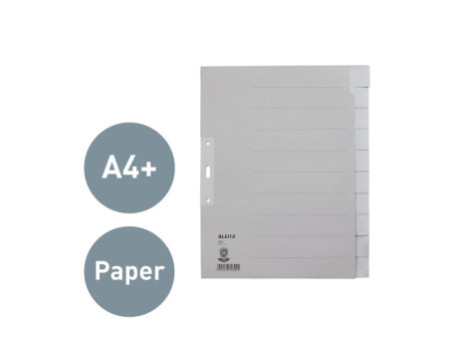 LEITZ Intercalaires en papier naturel, uni, A4 extra-large