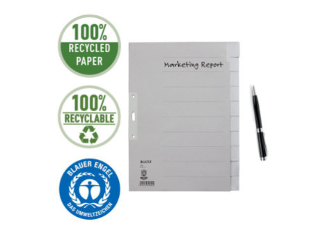 LEITZ Intercalaires en papier naturel, uni, A4 extra-large