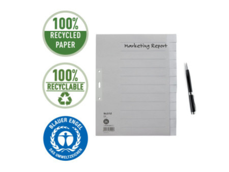 LEITZ Intercalaires en papier naturel, uni, A4 extra-large