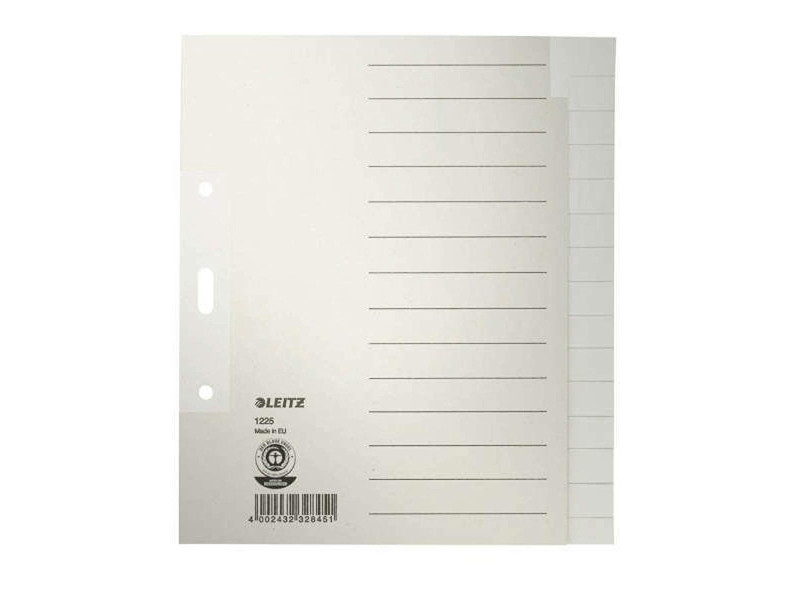 LEITZ Intercalaires en papier naturel, blanc, A5, 15 touches
