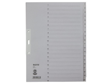 LEITZ Intercalaires en papier naturel, numéroté, format A4