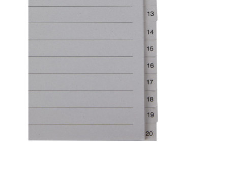LEITZ Intercalaires en papier naturel, numéroté, format A4