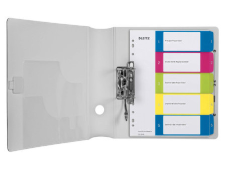 LEITZ Intercalaires en plastique WOW, numéroté, A4, 1-5