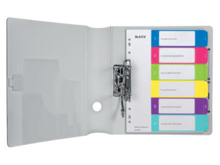 LEITZ Intercalaires en plastique WOW, numéroté, A4, 1-6