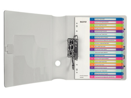 LEITZ Intercalaires en plastique WOW, numéroté, A4, 1-20