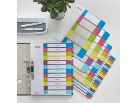 LEITZ Intercalaires en plastique WOW, numéroté, A4, 1-20