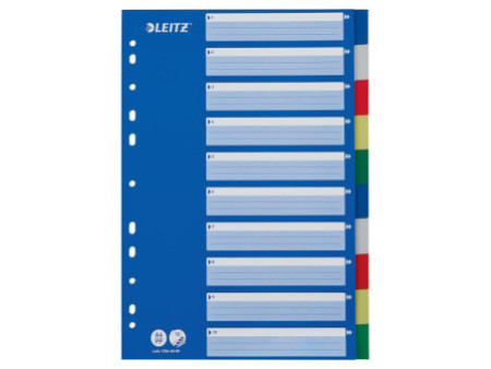 LEITZ Intercalaires en plastique, blanc, A4, 10 touches