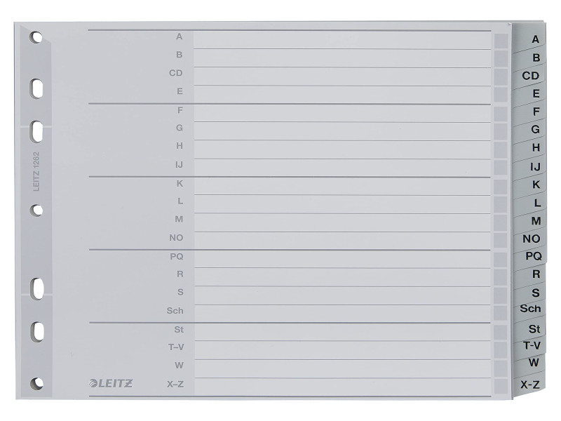 LEITZ Intercalaires en plastique, A-Z, format extra large