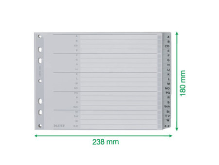 LEITZ Intercalaires en plastique, A-Z, format extra large